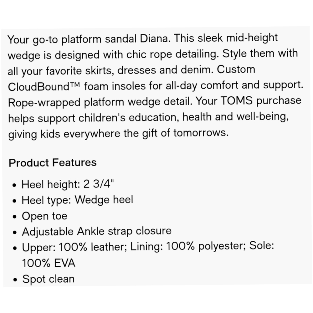 🆕⭐ Toms Natural Diana Sandals - Picture 12 of 14